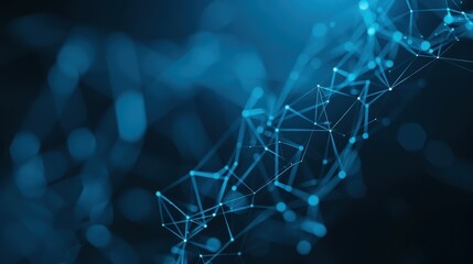 A Dark Blue Blockchain Network with Interconnected Points and Lines
