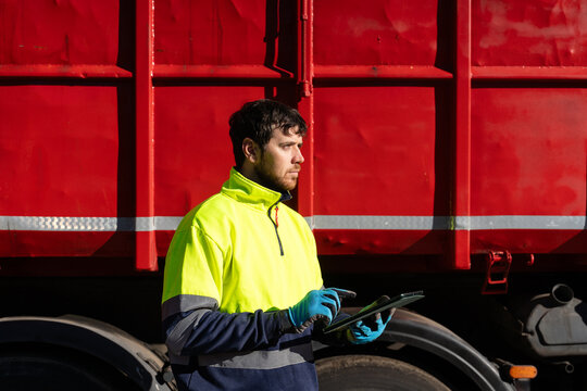 Worker Using Tablet
