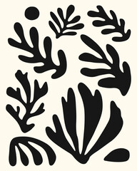 Vector abstract silhouette modern nature shape