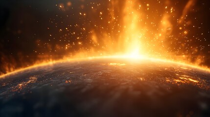 Fiery Planet Apocalypse: Burning Earth In Cosmic Inferno