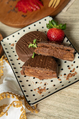 Chocolate alfajores stuffed biscuits argentinian peruvian sweet dessert food