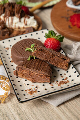 Chocolate alfajores stuffed biscuits argentinian peruvian sweet dessert food