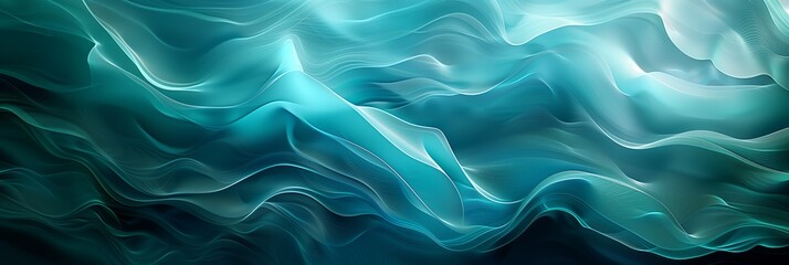 Obraz premium Abstract background, flowing shapes in blue and green colors, fluid design.
