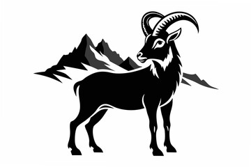 mount goat  silhouette vector illustration