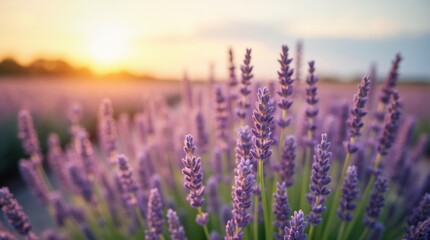 Obraz premium A close-up shot of a lavender field