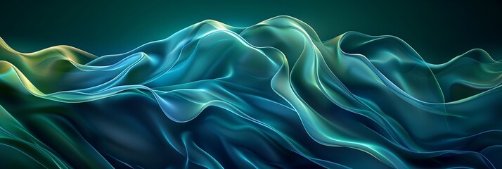 Fototapeta premium Abstract background, flowing shapes in blue and green colors, fluid design