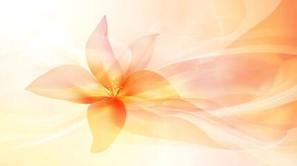 Fototapeta premium Orange flower, soft light, abstract background, design
