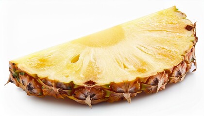 Slice of pineapple. Cut pineapple fruit piece isolated white background