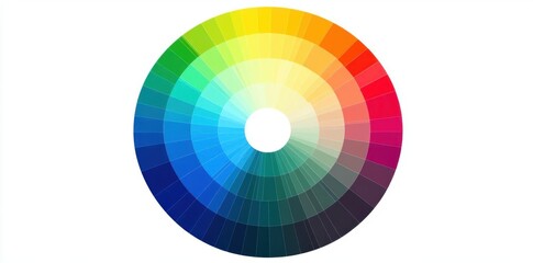 Obraz premium Color Wheel Shows Spectrum and Hues with Variety of Shades, Color Theory and Design Elements.