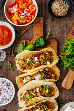 Tacos with Ground Beef and Fresh Toppings