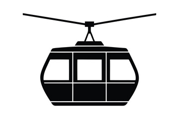Silhouette of Cable Car vector art illustration1.eps