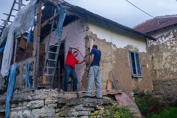 Restoring adobe house