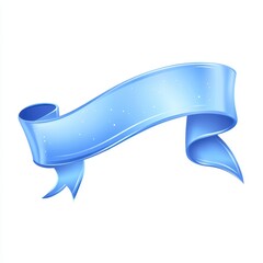 A blue ribbon icon, vector illustration on a white background