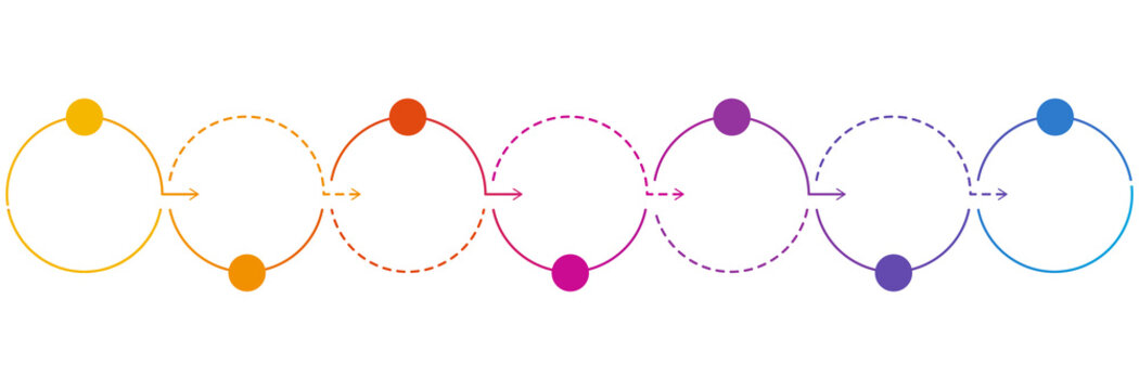 Infographic process design 7 options or steps.
