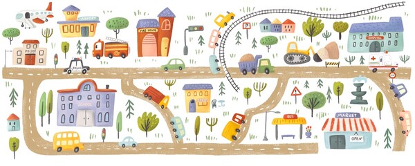 City in cartoon style