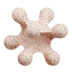 terrazzo abstract shape 3d icon isolated on the transparent background