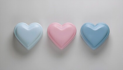 Obraz premium Festive Valentine's Day decorations: Sweetheart candies, pastel colors, arranged aesthetically.