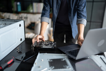IT Engineer installing Hardware Equipment Development Facility Engineer  Maintenance computer Motherboard Electronic repair shop technology business