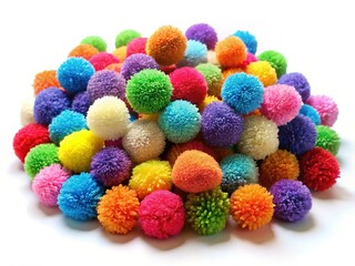 Colorful Pom Poms Craft Supplies: Small Fluffy Yarn Balls for DIY Projects & Decorations