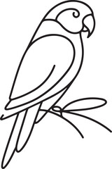 Creative Line Art of Parrot for Beginners
