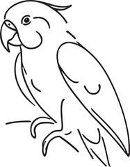 Creative Line Art of Parrot for Beginners