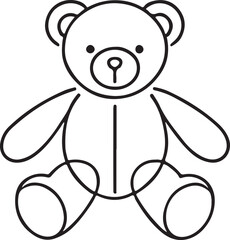 Teddy Bear Line Drawing Illustration