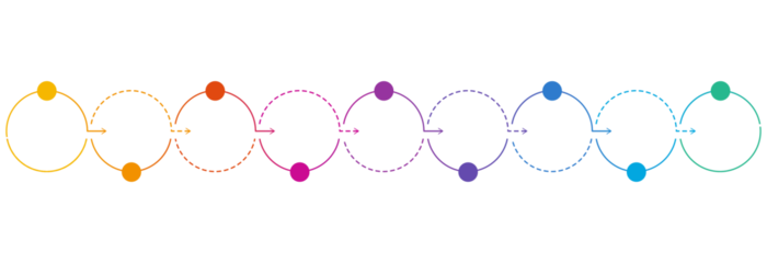 Infographic process design 9 options or steps.
