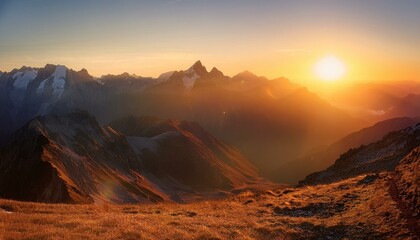 Naklejka premium Peaks in Morning Light