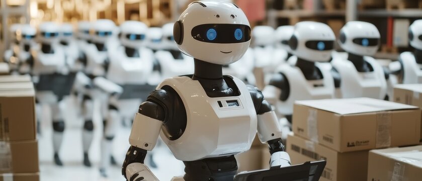 Technology of robotic automation and smart devices: Learning analytics identifying mobility innovations AI software and recognition for supply chain management machine learning concepts