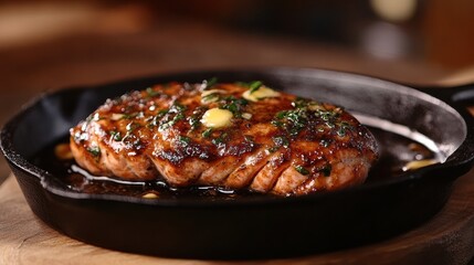Fototapeta premium Delicious Pan-Seared Salmon Fillet