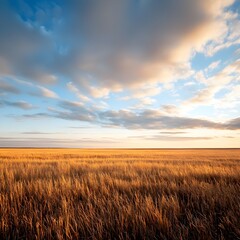 Obraz premium Golden Wheat Field at Sunset