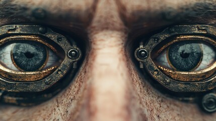 Intricate Mechanical Eyes with Vintage Steampunk Aesthetic