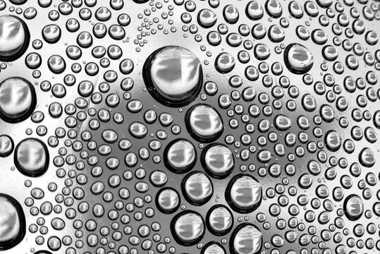 Watr condensation on interior of plastic bottle macro closeup