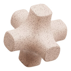 terrazzo abstract shape 3d icon isolated on the transparent background