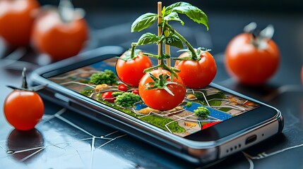 Digital map interface displayed on a smartphone providing real time tracking and updates for food delivery orders