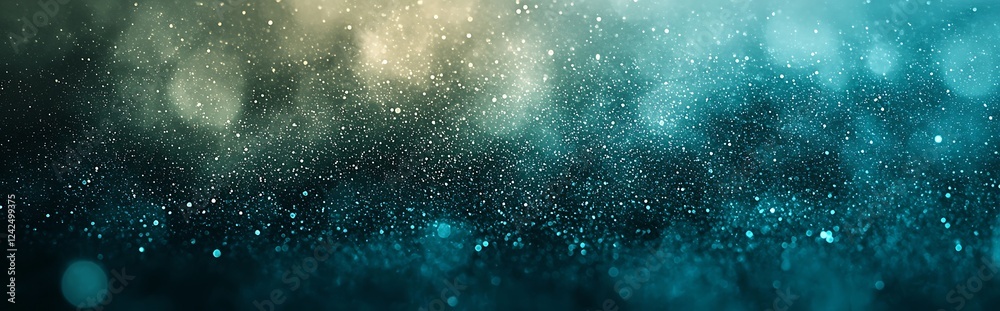 Wall mural illuminate your design with a teal green-blue grainy color gradient background. the glowing noise te