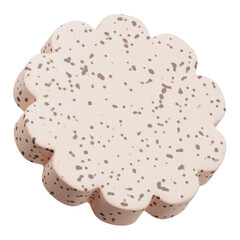 terrazzo abstract shape 3d icon isolated on the transparent background