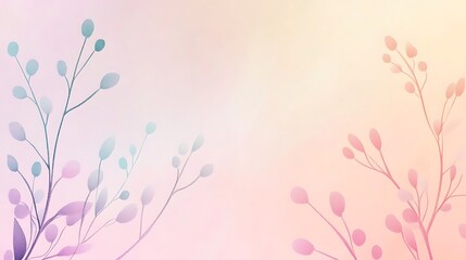 Pastel floral background, soft branches
