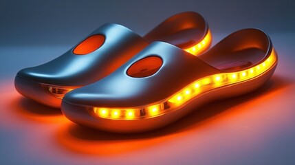 Obraz premium Futuristic LED Clogs: Illuminated Footwear Design
