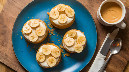 Lotus cream and butterscotch banana fritters