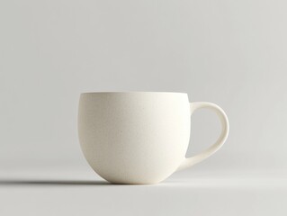 Obraz premium Creamy White Ceramic Cup Elegant Shape Simple Design for Minimalist Aesthetics Drinking Vessel Pottery