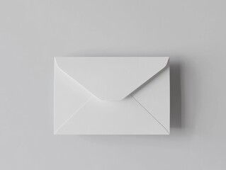 Elegant White Envelope Mockup for Correspondence Branding Display on a Light Grey Background