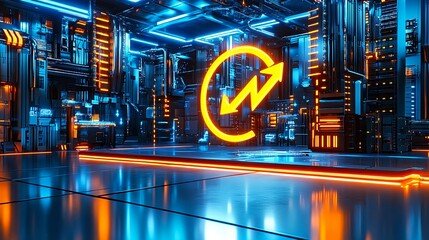 futuristic energy power neon cityscape - neon and glowing effects