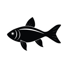 Congo Tetra Silhouette Vector Art and Congo Tetra Fish Black Color Design