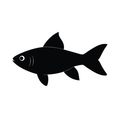 Congo Tetra Silhouette Vector Art and Congo Tetra Fish Black Color Design