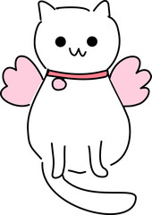 Cat Cupid angel cartoon