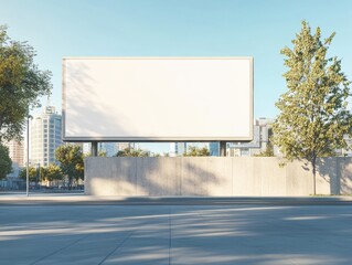 Large Billboard Advertisement Structure in City Urban Scene Exterior Daytime Scenery Presentation