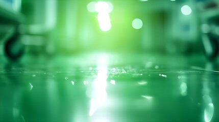 Green Hospital Floor Reflection