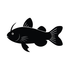 Corydoras Silhouette Vector Art and Corydoras Fish Black Color Design