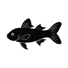 Corydoras Silhouette Vector Art and Corydoras Fish Black Color Design
